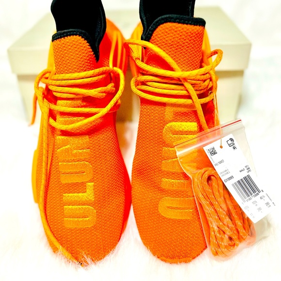 Pharrell Williams Orange Adidas HU NMD Originals Gy0095 - Picture 8 of 11
